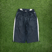 (2003) Women’s Nike Air Max Stripe Adjustable Navy 3/4 Length Shorts - M (28-33”)